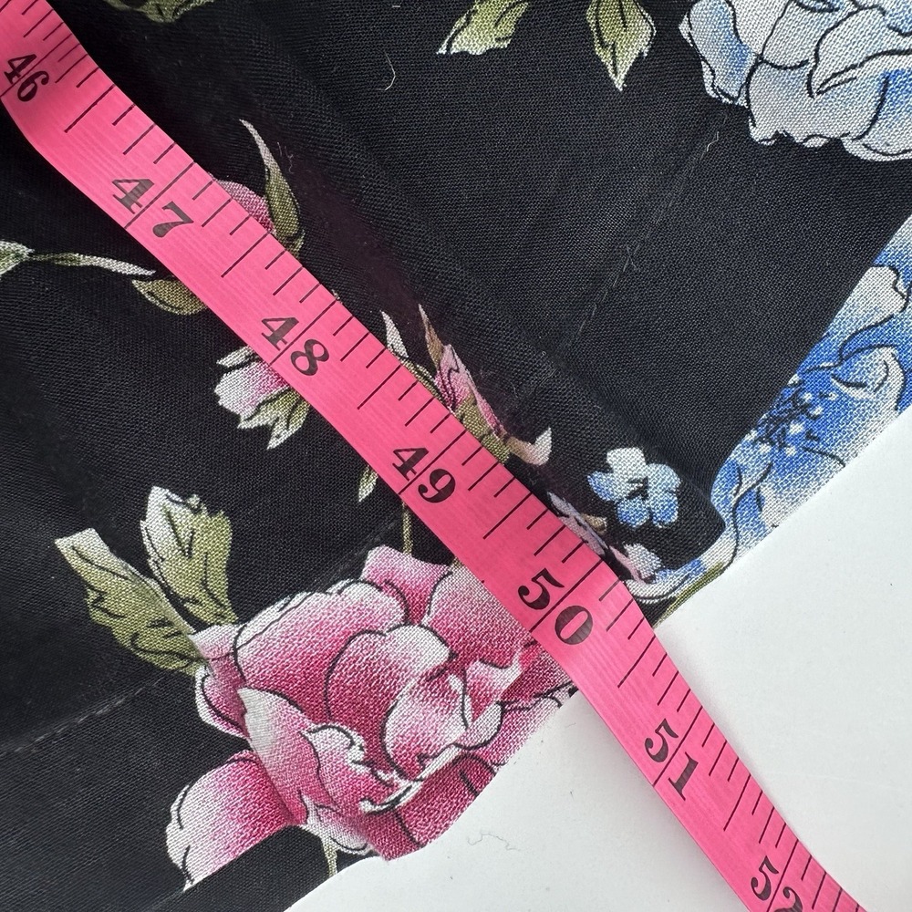 Vintage Erika Maxi Dress Women's Small Black Floral Print Tie Waist 90s Mom NWT - Picture 14 of 14